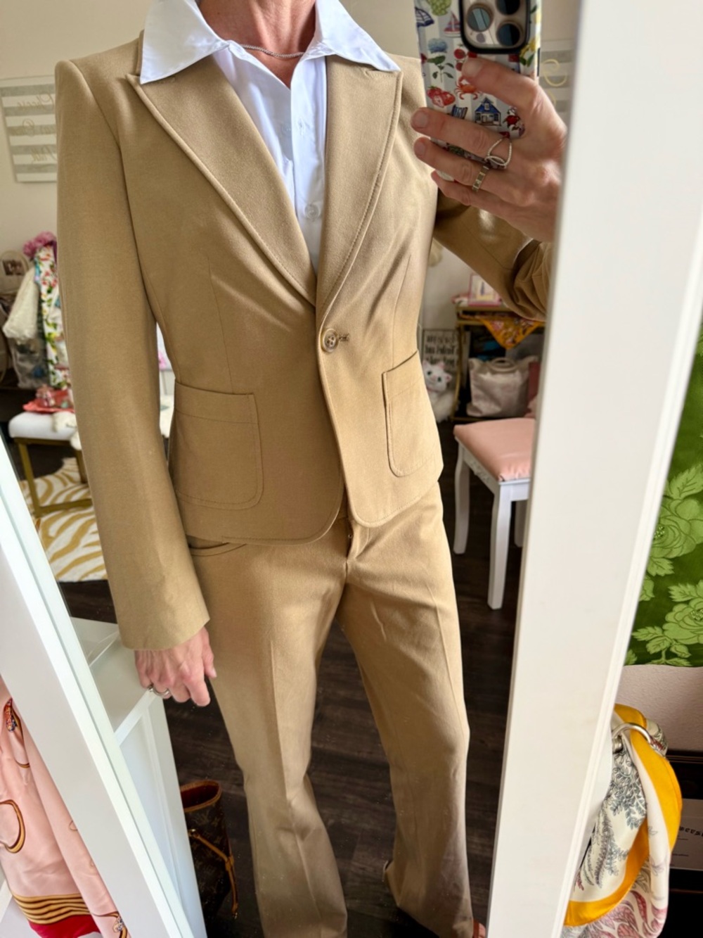 The Limited Camel Blazer Pant Suit Set Women’s Tailored Neutral Quiet Luxury